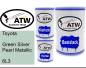 Preview: Toyota, Green Silver Pearl Metallic, 6L3: 500ml Lackdose + 500ml Klarlack + 250ml Härter - Set, von ATW Autoteile West.